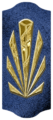 DARAY-C-602-GD-SH-BL Gold Sunburst Shimmer Blue